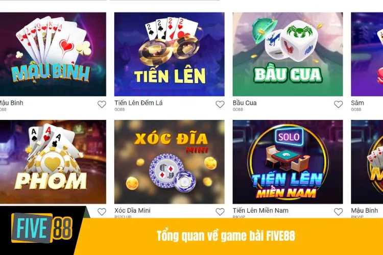 Tổng quan về game bài FIVE88