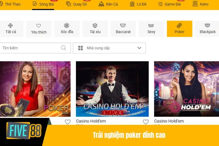 Trải nghiệm poker đỉnh cao