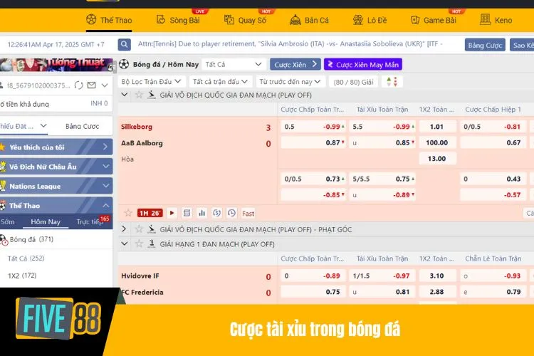 Cược tài xỉu trong bóng đá