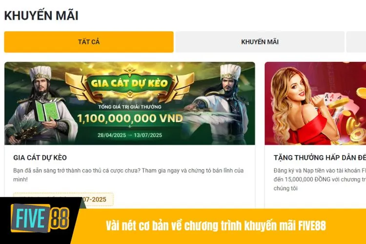 Khuyến Mãi FIVE88 - Siêu Ưu Đãi Cực Khủng Cho Hội Viên