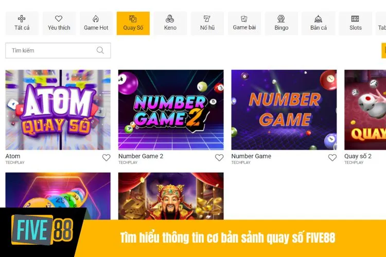 Tìm hiểu thông tin cơ bản sảnh quay số FIVE88