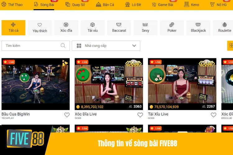 Thông tin về sòng bài FIVE88