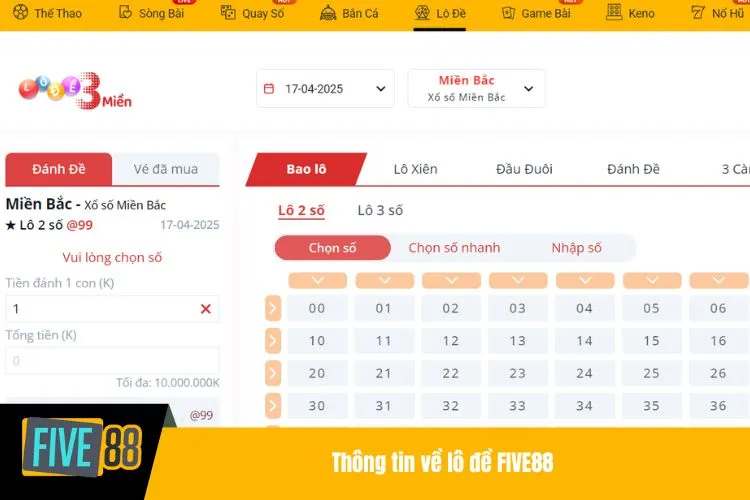 Thông tin về lô đề FIVE88
